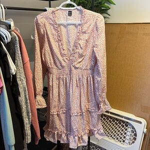 Floral Pink Ruffle Dress